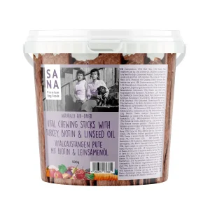 Tyggepinner med Okse, Kalkun, Biotin & Linfrøolje 500 g